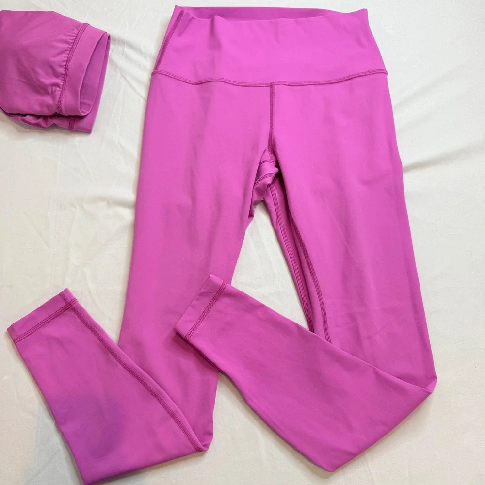 Lululemon Align Leggings and Free to Be Wild Bra Set Magenta Pink Womens